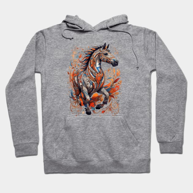 Tribal Horse Hoodie by ginkelmier